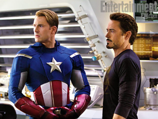 Illustration for article titled New Avengers photos show off the growing Iron Man/Captain America rivalry